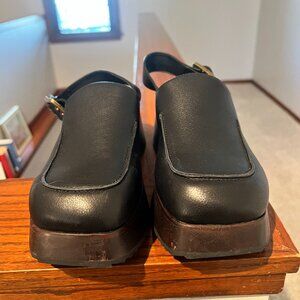 Charlotte Stone Carlos Slingback Chunky Platform Black size 10